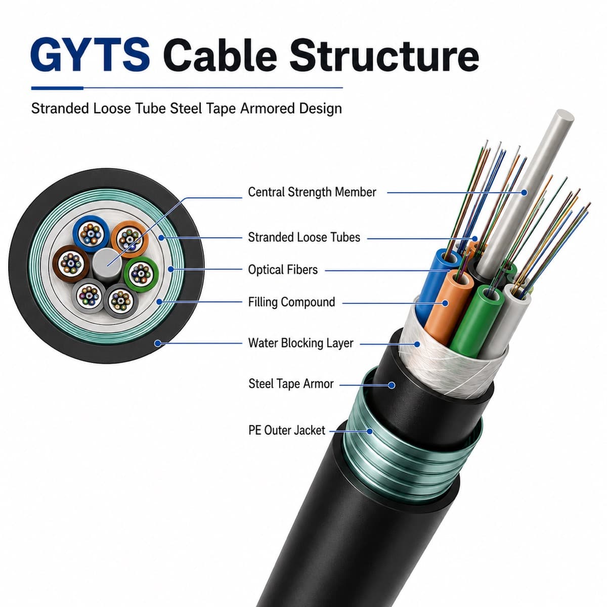 GYTS Outdoor Fiber Optic Cable detail 2