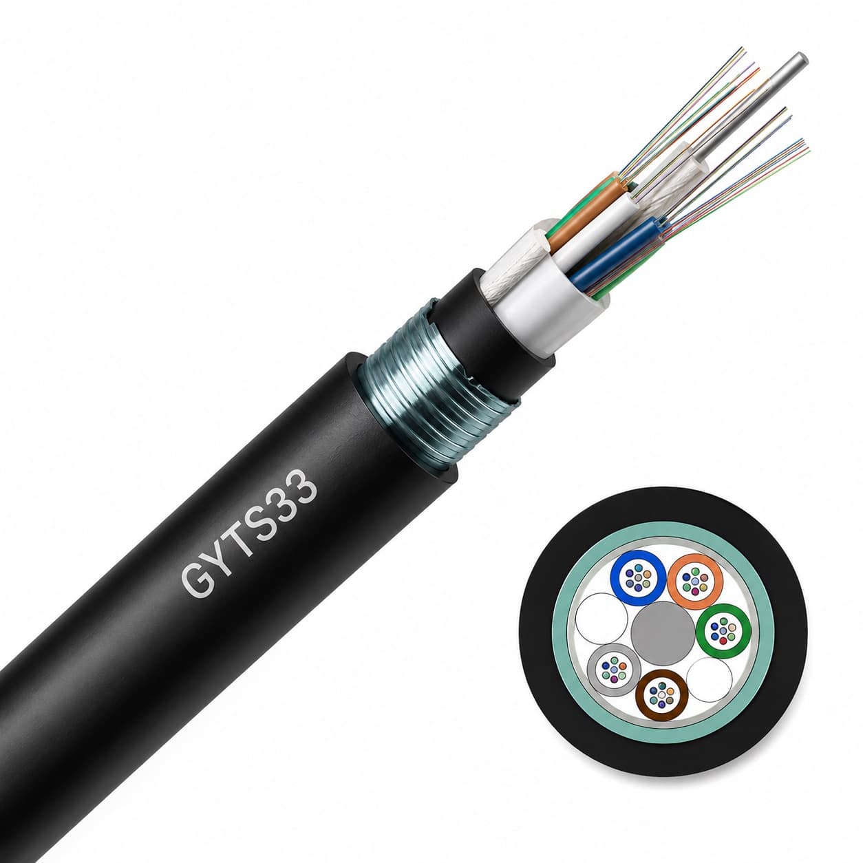 Cable de Fibra Óptica Armado con Alambre de Acero GYTS33
